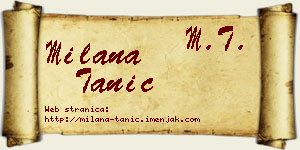 Milana Tanić vizit kartica
